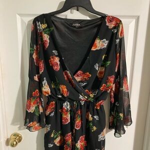 New without tags Choies Black Floral Romper